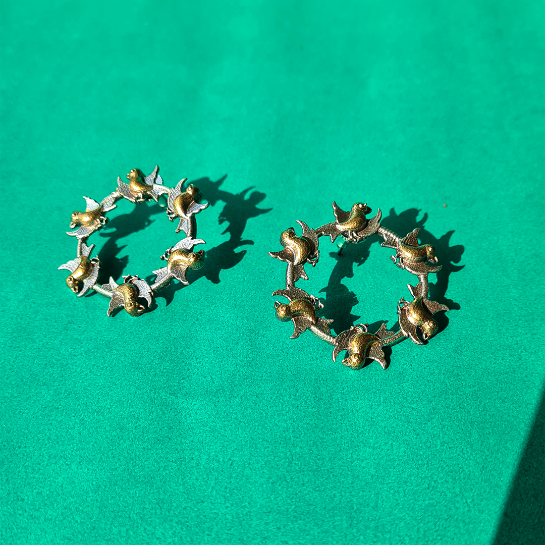 BIRDSONG BRASS HOOPS