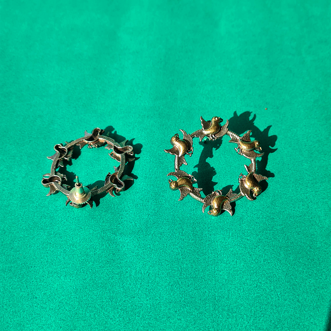 BIRDSONG BRASS HOOPS