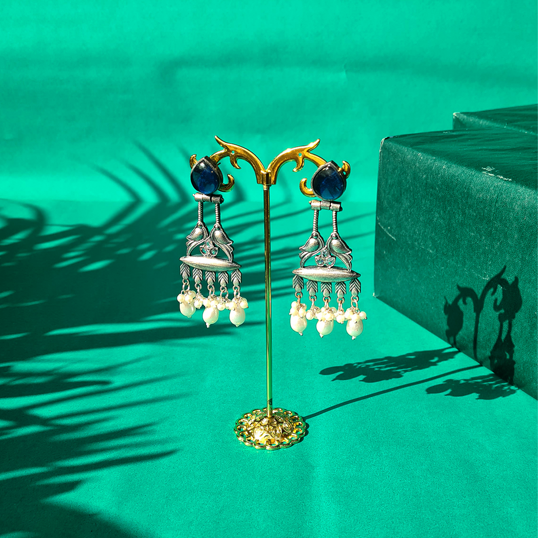 Azure Bird Pearl Charms