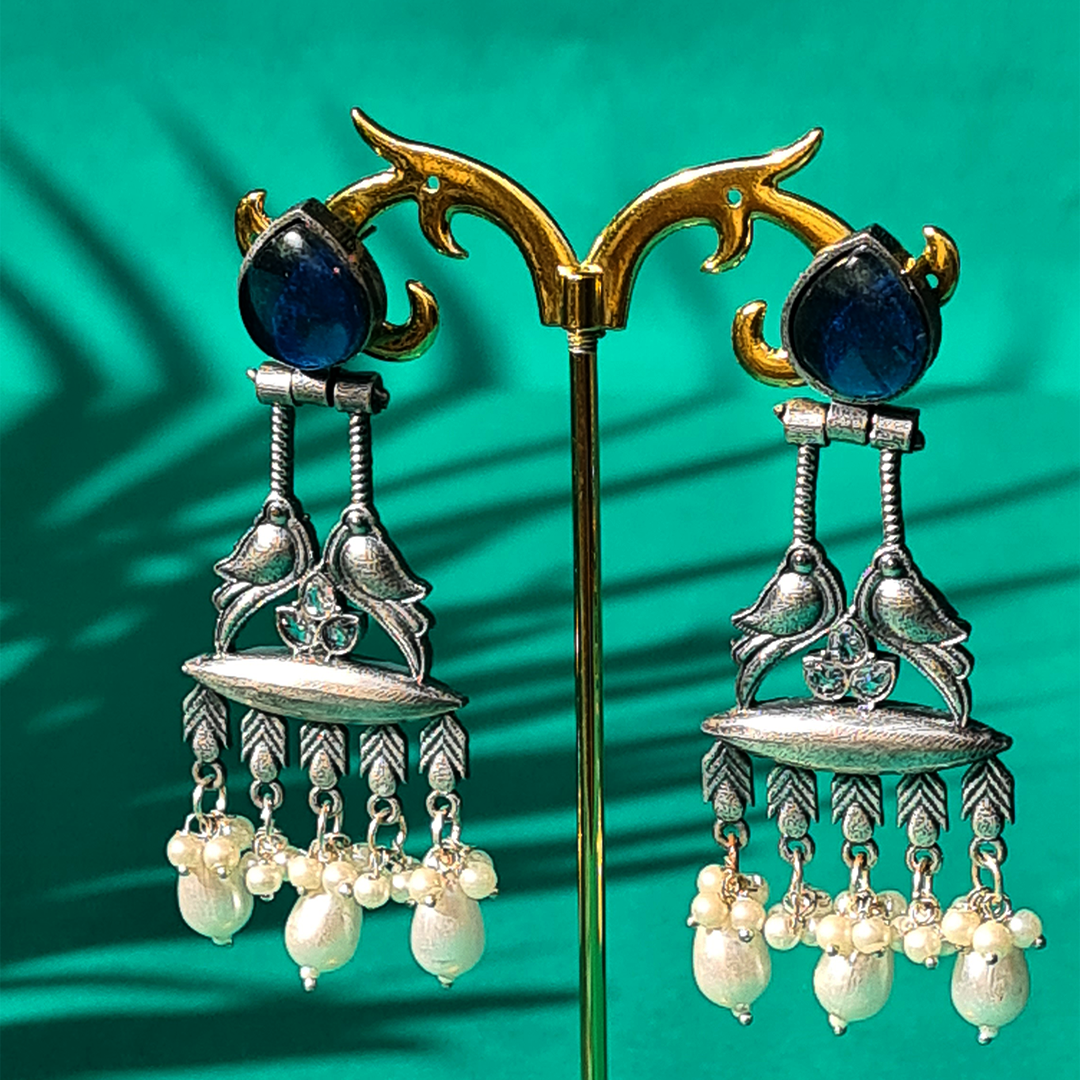 Azure Bird Pearl Charms
