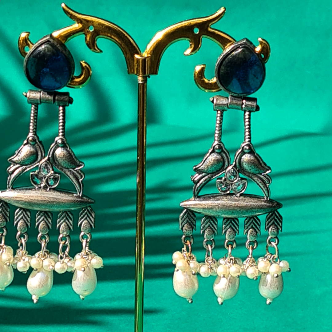 Azure Bird Pearl Charms