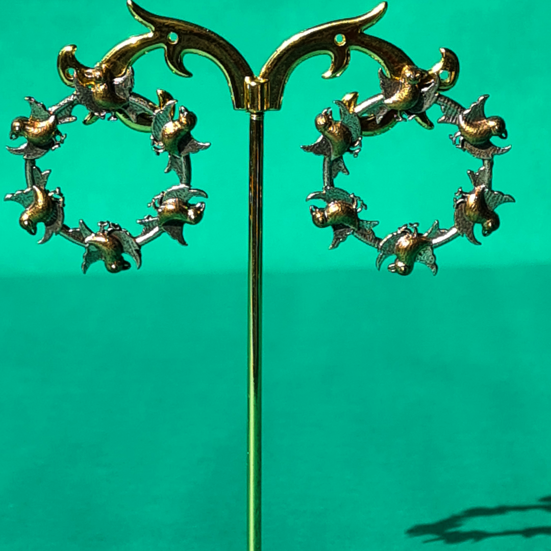 BIRDSONG BRASS HOOPS
